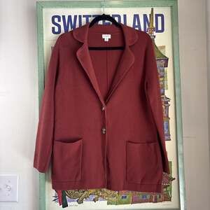 J.Crew Women's Rust Brick Sweater/Blazer/Cardigan Size XS 100% Cotton